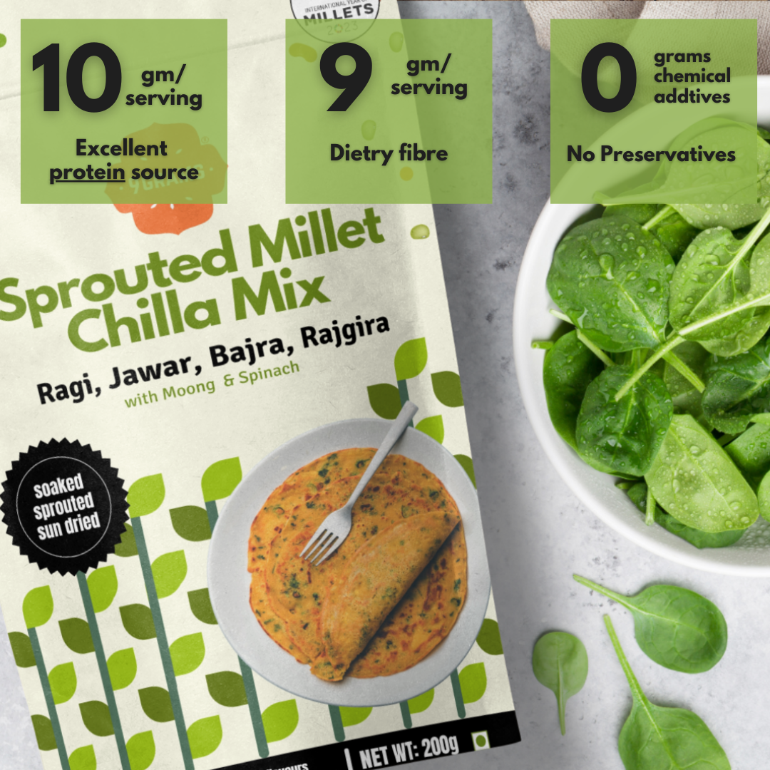 Sprouted Millet Instant Chilla Dosa Mix All in One Combo