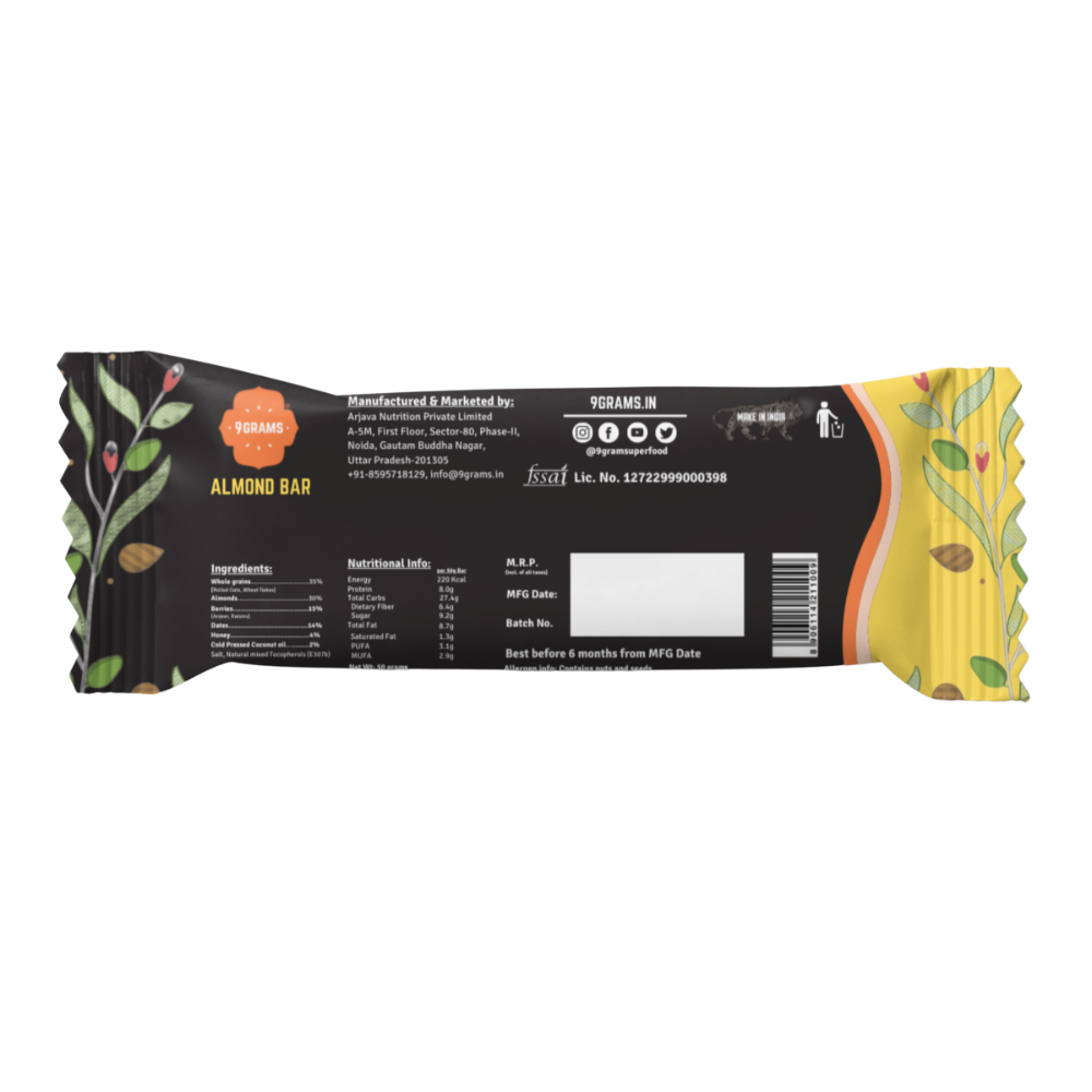 {{ almond butter }} - {{ 9GRAMS }} {{ Muesli }} - {{ 9GRAMS }}