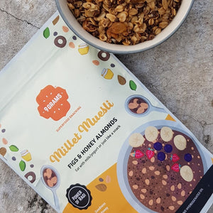 {{ almond butter }} - {{ 9GRAMS }} {{ Muesli }} - {{ 9GRAMS }}