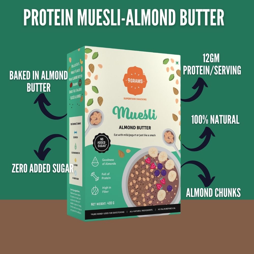 Protein Muesli-Almond Butter + Millet muesli- hazelnut