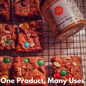 {{ almond butter }} - {{ 9GRAMS }} {{ Muesli }} - {{ 9GRAMS }}