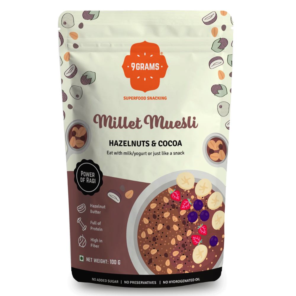 Protein Muesli-Almond Butter + Millet muesli- hazelnut
