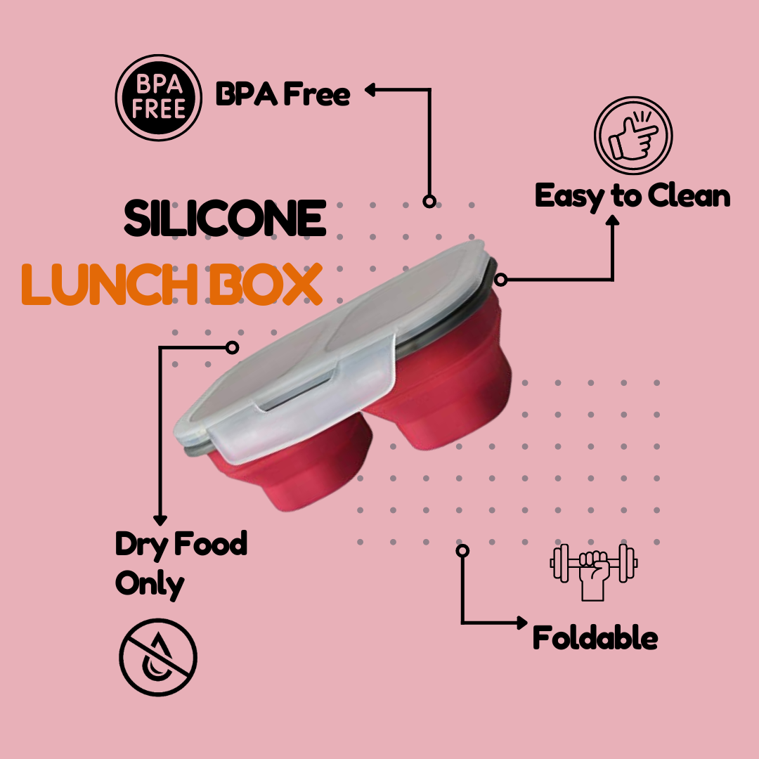 Foldable silicon Lunch box