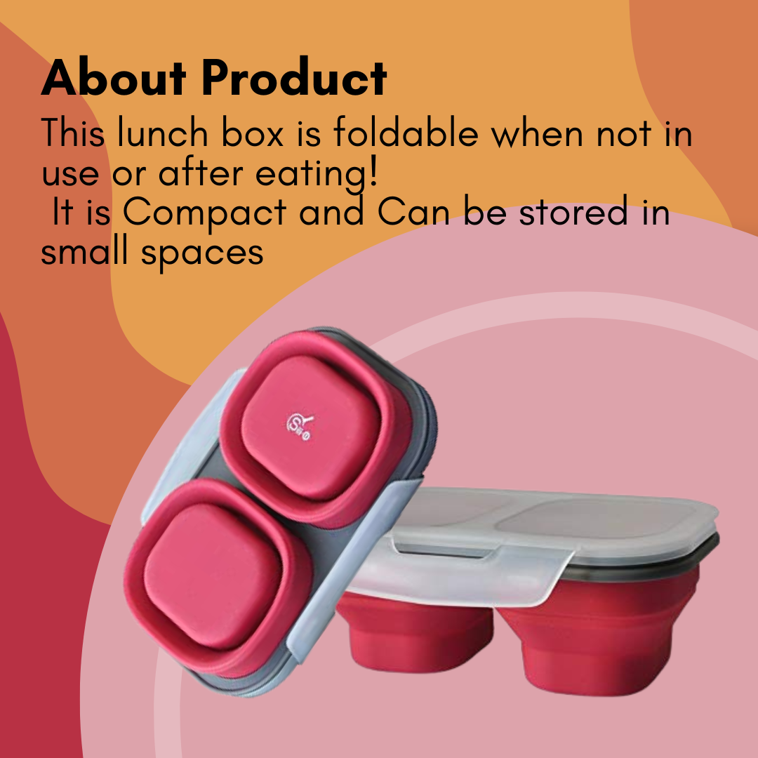 Foldable silicon Lunch box
